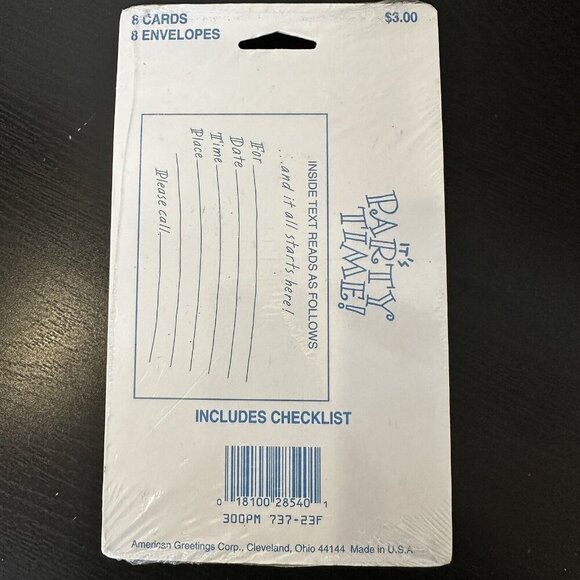 vintage 80s hallmark kids birthday party invitations new 8 Count Sealed - Picture 4 of 4